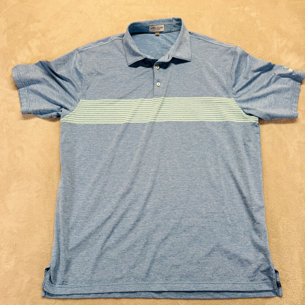 Peter Millar Polo Shirt Men's XL Summer Comfort Performance Striped Short Sleeve
